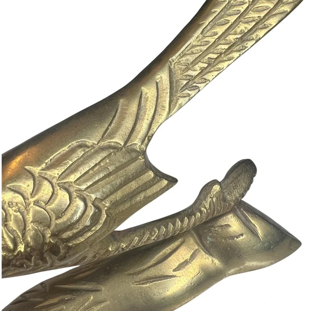 Vintage Solid Brass Roadrunner Bird Figurine Statue Mid Century Modern MCM